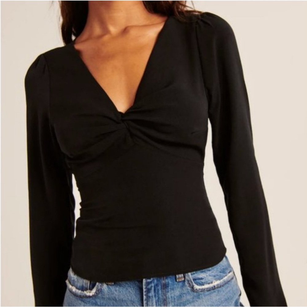 Abercrombie Long Sleeve Twist-Front Blouse